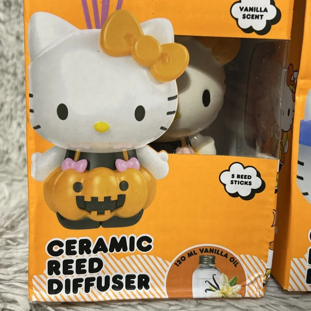 (2x) Hello Kitty Halloween Ceramic Reed Diffuser Vanilla Scent Oil Sanrio Witch‎